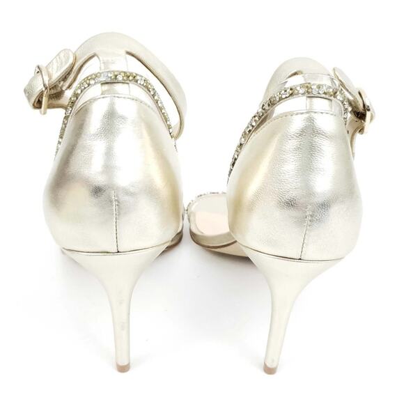 New Imagine Vince Camuto Phillipa Gold Open Toe Sandal Heel SZ 7 Wedding Formal - Picture 2 of 9